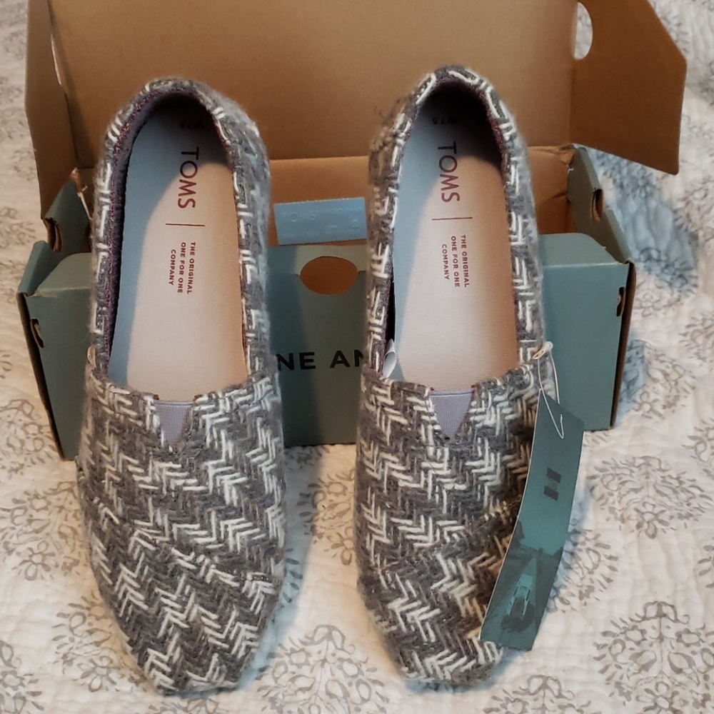 Toms classic grey/white check print